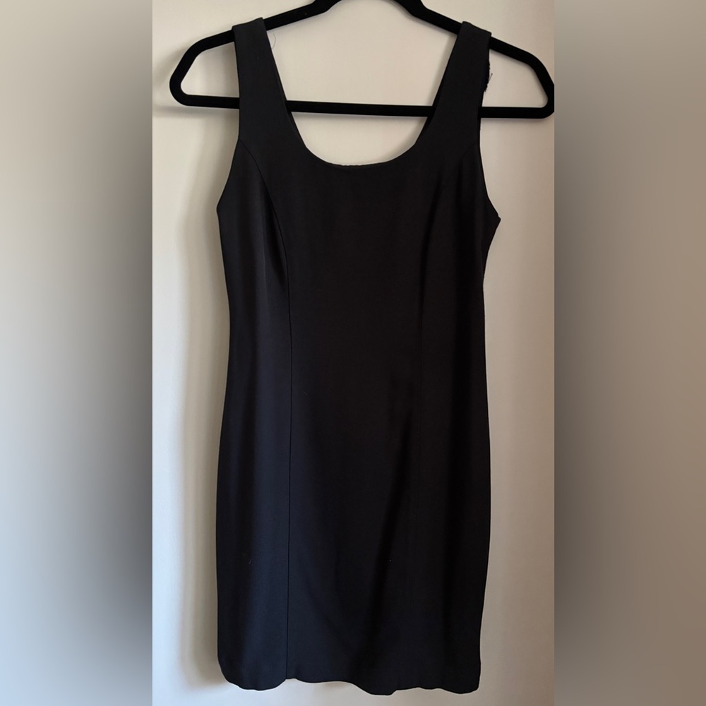 Petite Sophisticate Black Sheath Mini Dress
